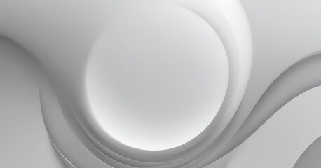 Fototapete - a white, abstract background with a central, curved shape that appears to be a circle or a large oval The background is composed series of curved lines and shapes,