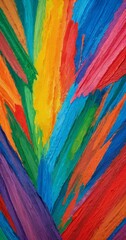 Aufkleber - an abstract painting featuring a vibrant array of colors, including red, orange, yellow, green, blue, and purple, arranged in a dynamic and energetic composition