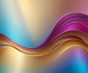 Aufkleber - a vibrant abstract composition of overlapping curved lines in various shades of blue, purple, and gold, creating a dynamic and visually striking pattern