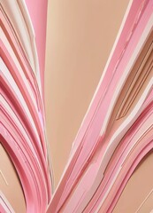 Poster - a complex arrangement of curved lines and shapes in shades of pink and beige, creating a visually striking abstract composition