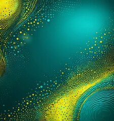 Poster - a vibrant abstract background with a gradient of teal and yellow hues The central focus is a large, circular shape with a gradient of yellow and teal colors, surrounded