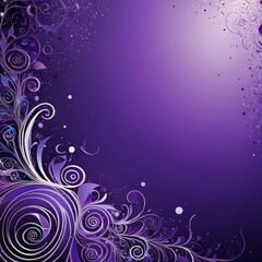Leinwandbilder - a purple background with a central design of swirling, curving lines and dots, creating a sense of movement and dynamism The design is symmetrical, with the left and right