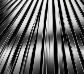 Aufkleber - A close-up black and white photograph metallic surface with a repeating pattern of diagonal lines