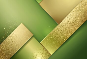 Aufkleber - a vibrant abstract composition with overlapping gold and green panels, creating a dynamic and visually striking effect