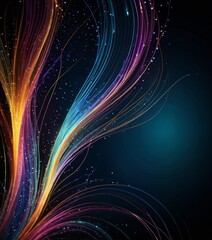 Poster - a vibrant abstract design with multicolored lines and streaks, creating a dynamic and energetic visual effect
