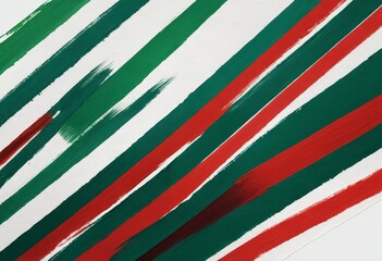 Poster - a diagonal pattern of green and red paint strokes on a white background, creating a vibrant and dynamic visual effect