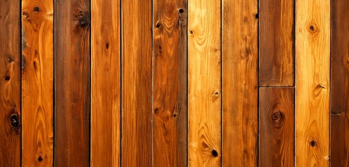 Leinwandbilder - A close-up view wooden wall panel, showcasing the natural grain and texture of the wood