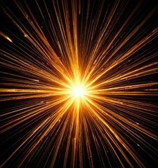 Aufkleber - A radiant burst of light radiates outwards from a central point, creating a striking visual effect against a dark background