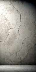 Aufkleber - A cracked concrete wall with a smooth, flat surface in the foreground