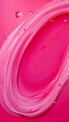 Aufkleber - a close-up view pink liquid with water droplets scattered throughout, creating a sense of movement and fluidity