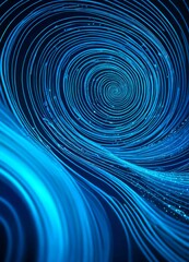 Aufkleber - a spiral pattern of blue and white lines, creating a mesmerizing visual effect The lines are arranged in a circular fashion, with the center being the