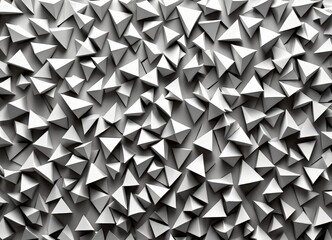 Poster - A pattern of white triangular shapes, arranged in a grid-like fashion, creating a visually striking and abstract design
