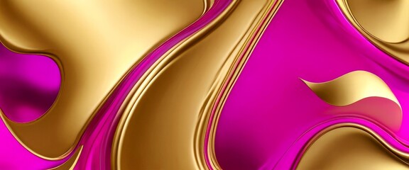 Poster - a vibrant abstract composition with a gradient of colors, predominantly pink and gold, creating a dynamic and visually striking pattern