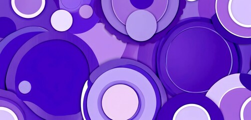 Leinwandbilder - a vibrant abstract composition of overlapping circles in various shades of purple, ranging from light to dark, creating a dynamic and visually striking pattern