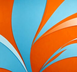 Fototapete - a vibrant abstract composition of overlapping curved lines in shades of blue and orange, creating a dynamic and visually striking pattern