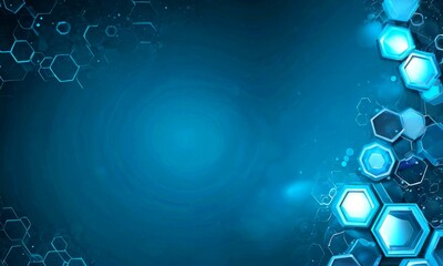 Aufkleber - a dark blue background with a repeating pattern of hexagonal shapes in various shades of blue, creating a sense of depth and complexity
