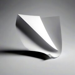 Leinwandbilder - a white paper sculpture with a curved, triangular shape, set against a plain white background