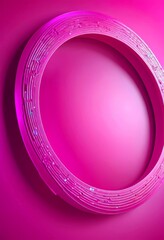 Aufkleber - a pink circular frame with a metallic, textured pattern on its surface, set against a gradient pink background