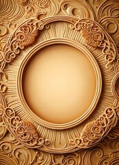 Leinwandbilder - a detailed, ornate golden frame with intricate floral and scroll designs surrounding a central empty space