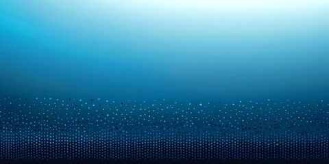 Poster - a gradient background transitioning from a deep blue at the top to a lighter shade at the bottom The bottom of adorned with a pattern of