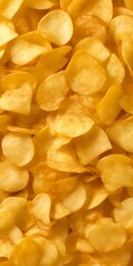 Poster - A close-up of golden, crispy potato chips
