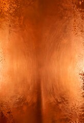 Poster - a textured copper surface with a warm, reddish-brown hue, featuring a central vertical line and a subtle pattern of small circular splatters on the right side