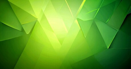 Poster - a vibrant abstract background composed of intersecting green and yellow triangles, creating a dynamic and visually striking composition