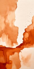 Aufkleber - Abstract art with a warm color palette of orange and brown, featuring a textured and layered appearance