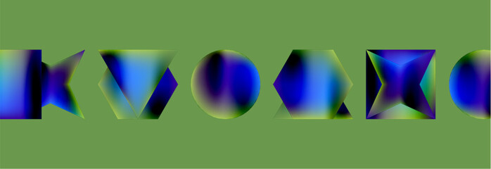 Aufkleber - Neon color geometric shapes square triangle circle abstract background. Vector Illustration For Wallpaper, Banner, Background, Card, Book Illustration, landing page
