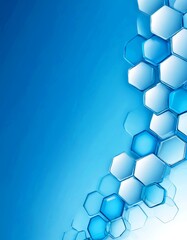 Poster - a gradient of blue and white hexagonal shapes arranged in a diagonal pattern, creating a visually striking and abstract design