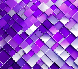 Aufkleber - a geometric pattern composed of overlapping square tiles in various shades of purple and white, creating a visually striking and abstract design
