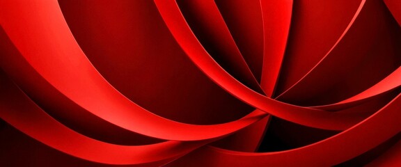 Aufkleber - Abstract red and black composition with overlapping curved lines