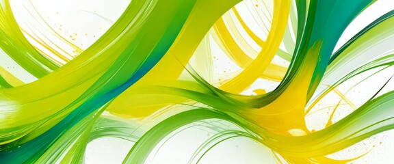 Aufkleber - a vibrant abstract composition of overlapping green and yellow lines, creating a dynamic and energetic visual effect