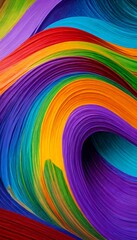 Aufkleber - a vibrant abstract composition of curved lines in various colors, including red, orange, yellow, green, blue, and purple, creating a dynamic and