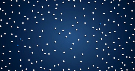Poster - a dark blue background with numerous white dots scattered across it, creating a sense of randomness and depth.