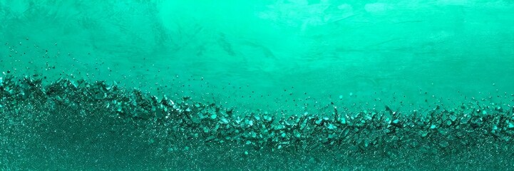Poster - a close-up view textured surface with a gradient of green and black colors The green area appears to be a gradient, transitioning from a darker shade at the top to a