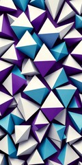 Aufkleber - a geometric pattern composed of numerous white and blue triangles arranged in a random, overlapping manner
