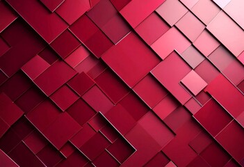 Poster - a repeating pattern of red squares arranged in a diagonal grid, creating a visually striking and abstract design.