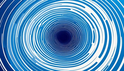 Aufkleber - a captivating abstract pattern featuring concentric circles of varying shades of blue, creating a mesmerizing spiral effect The central circle is darker