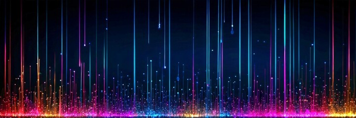 Poster - a captivating display of multicolored lights and streaks, creating a mesmerizing and dynamic visual effect The lights, which appear to be emanating from