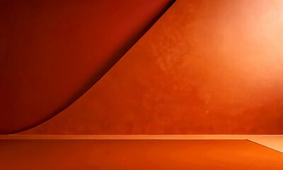 Fototapete - Abstract featuring a curved line and a solid color background, with a warm orange hue