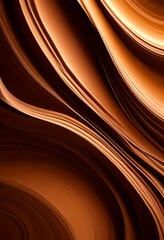 Poster - a striking abstract pattern of curved lines and swirls in shades of brown and black, creating a sense of movement and depth