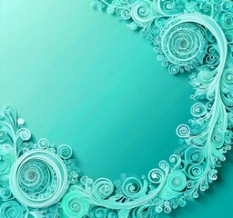 Aufkleber - a decorative border with a repeating pattern of turquoise swirls and spirals, creating a visually appealing and intricate design