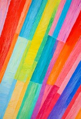 Aufkleber - an abstract painting featuring a vibrant array of vertical stripes in various colors, including red, orange, yellow, green, blue, and purple, creating a dynamic