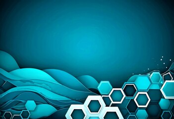 Fototapete - a dark blue background with a repeating pattern of hexagonal shapes in shades of blue and white, creating a sense of depth and movement