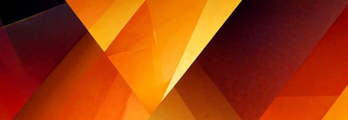 Poster - a vibrant abstract composition of intersecting diagonal lines in various shades of orange, yellow, and red, creating a dynamic and visually striking pattern