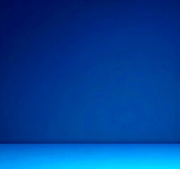 Poster - a gradient background transitioning from a deep blue at the top to a lighter blue at the bottom, with a small orange dot in the bottom right corner