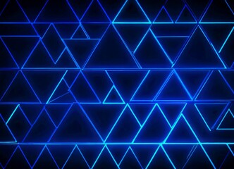 Poster - a geometric pattern composed of numerous triangles, each exhibiting a unique color and size, arranged in a grid-like fashion The triangles are illuminated by
