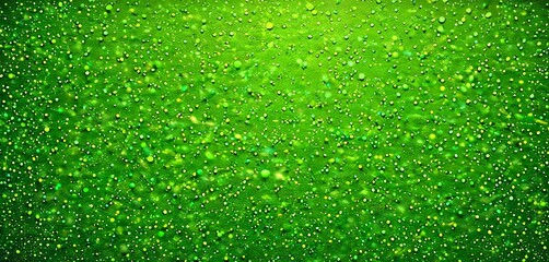 Poster - a close-up view textured green surface with numerous small, round, and irregularly shaped dots scattered across it, creating a sense of depth and dimension