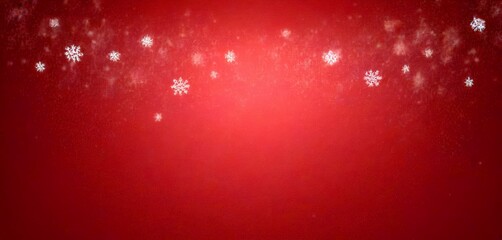 Aufkleber - Snowflakes falling against a deep red background